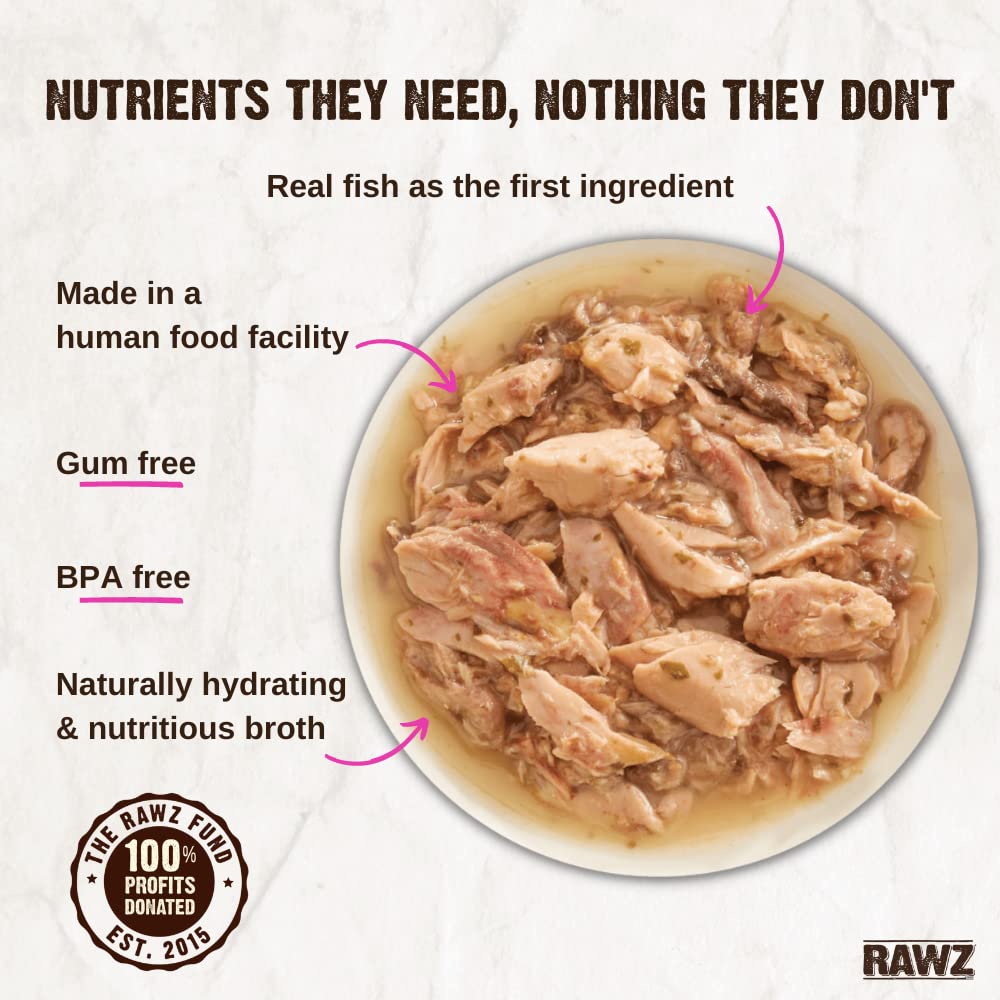 Rawz Morceaux-Thon-Saumon: repas appétissant et sain pour les chats.