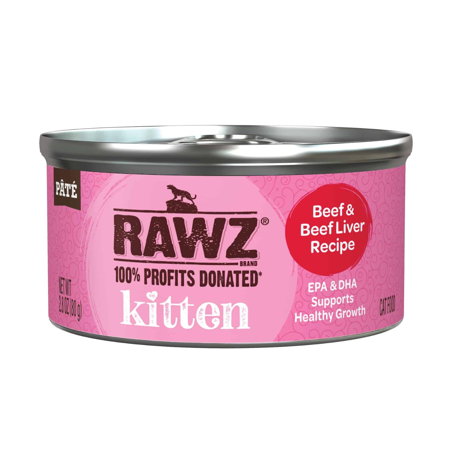 Rawz chaton pâté thon - ouverture pratique et hydratation améliorée
