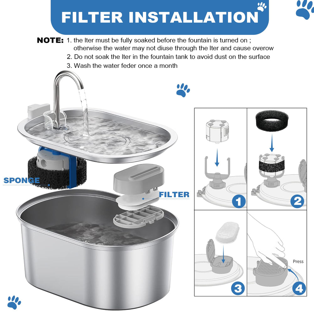 RBAYSALE filtre-chat-eau-fraiche apporte eau plus douce et agréable pour boire.