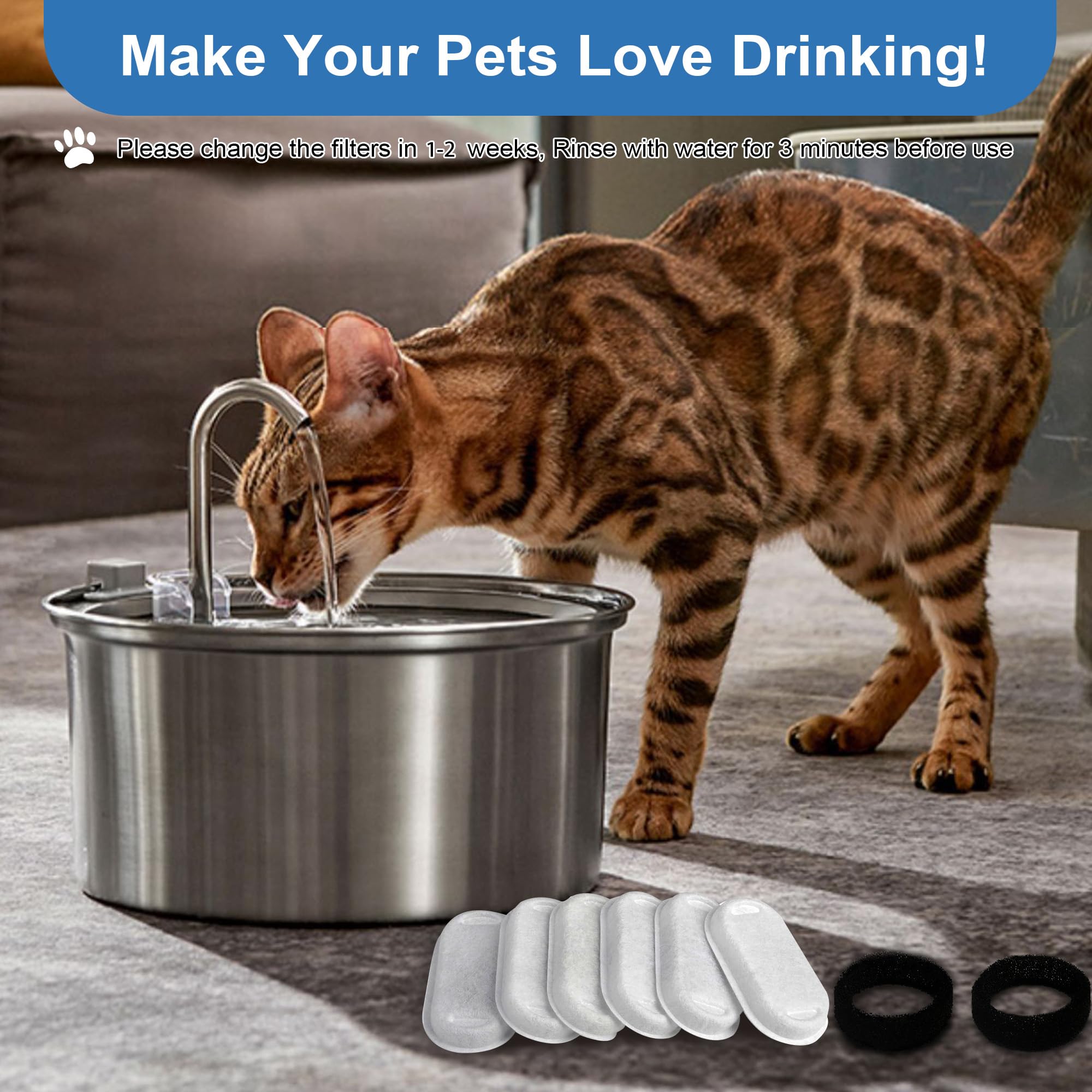 RBAYSALE pack-filtration-chat-action-triple 28 pièces pour une eau propre et constante.