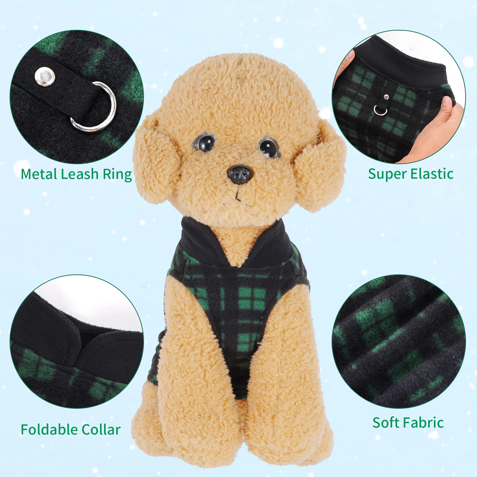 Rbenxia gilet polaire chat carreaux Buffalo, confort chaleureux pour chats.