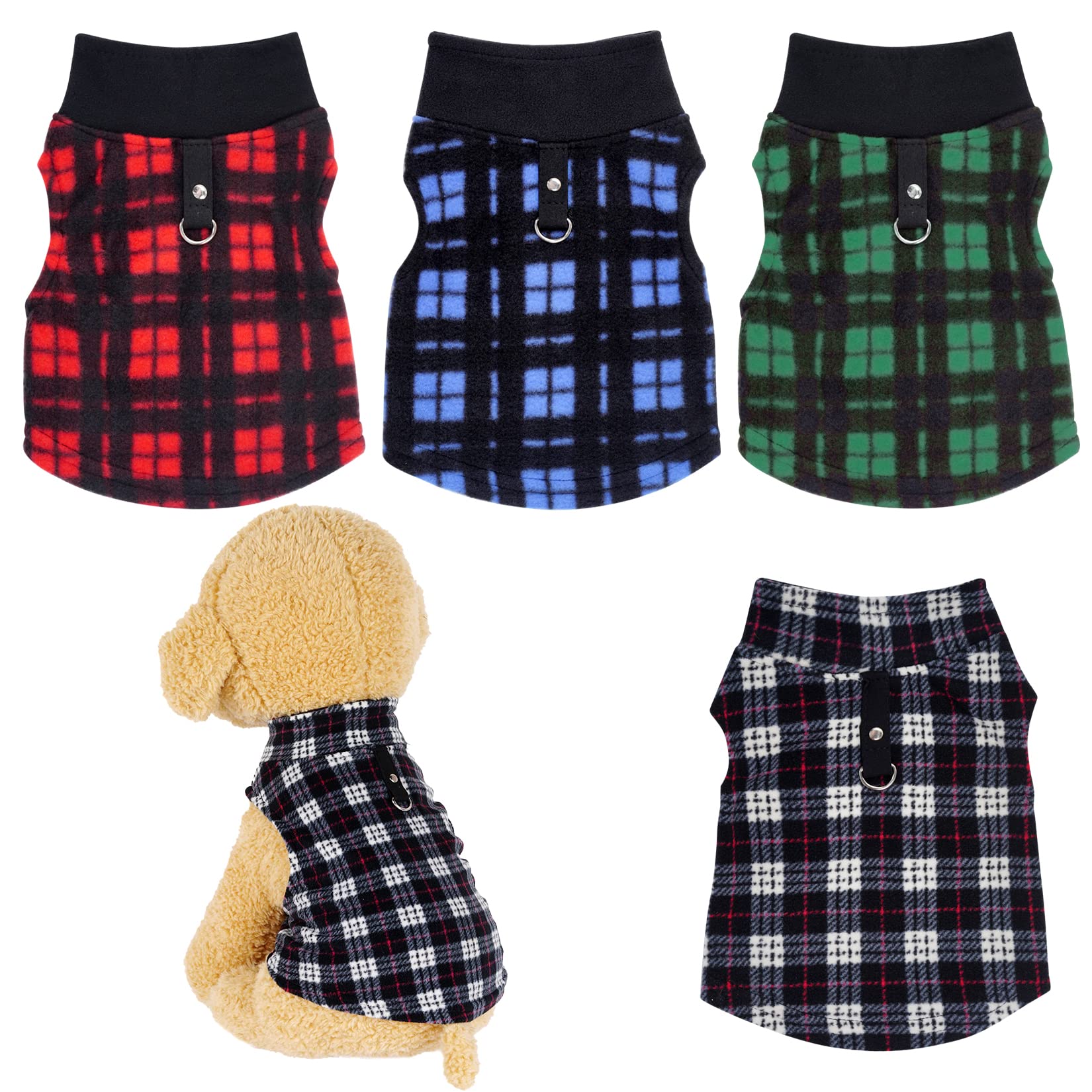 Rbenxia gilet polaire chien carreaux Buffalo, chaleur douce et balades confortables.