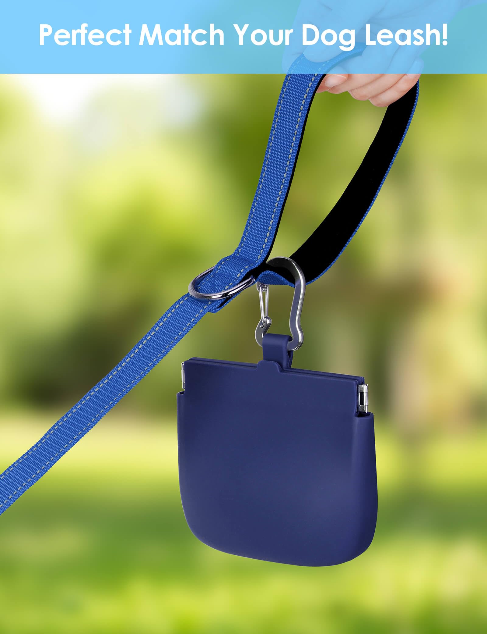 RBibei attache-crochet et clip pour laisse bleu, fixation sûre lors des sorties.