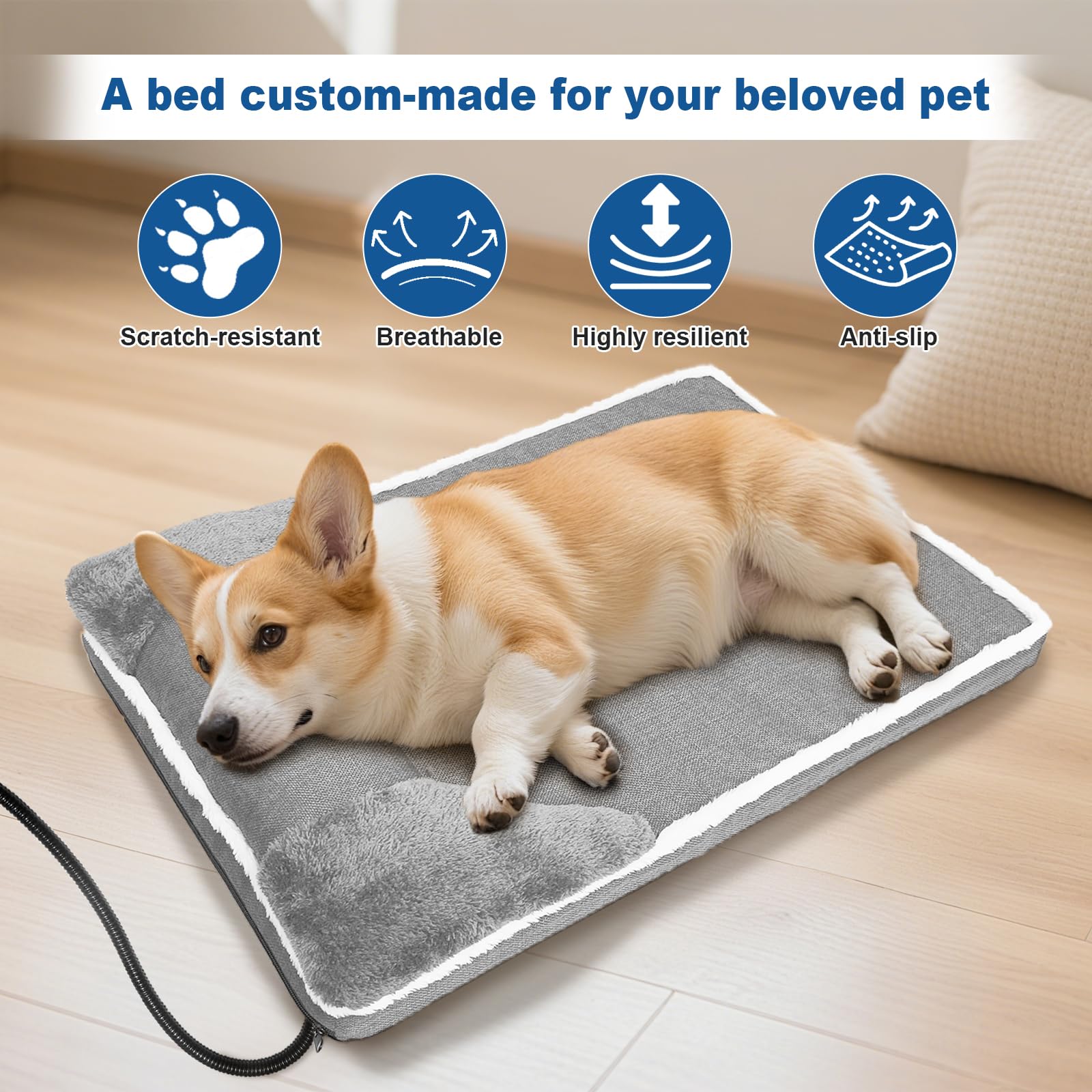 Contrôle thermique à 9 niveaux RC SLL du lit pour chien