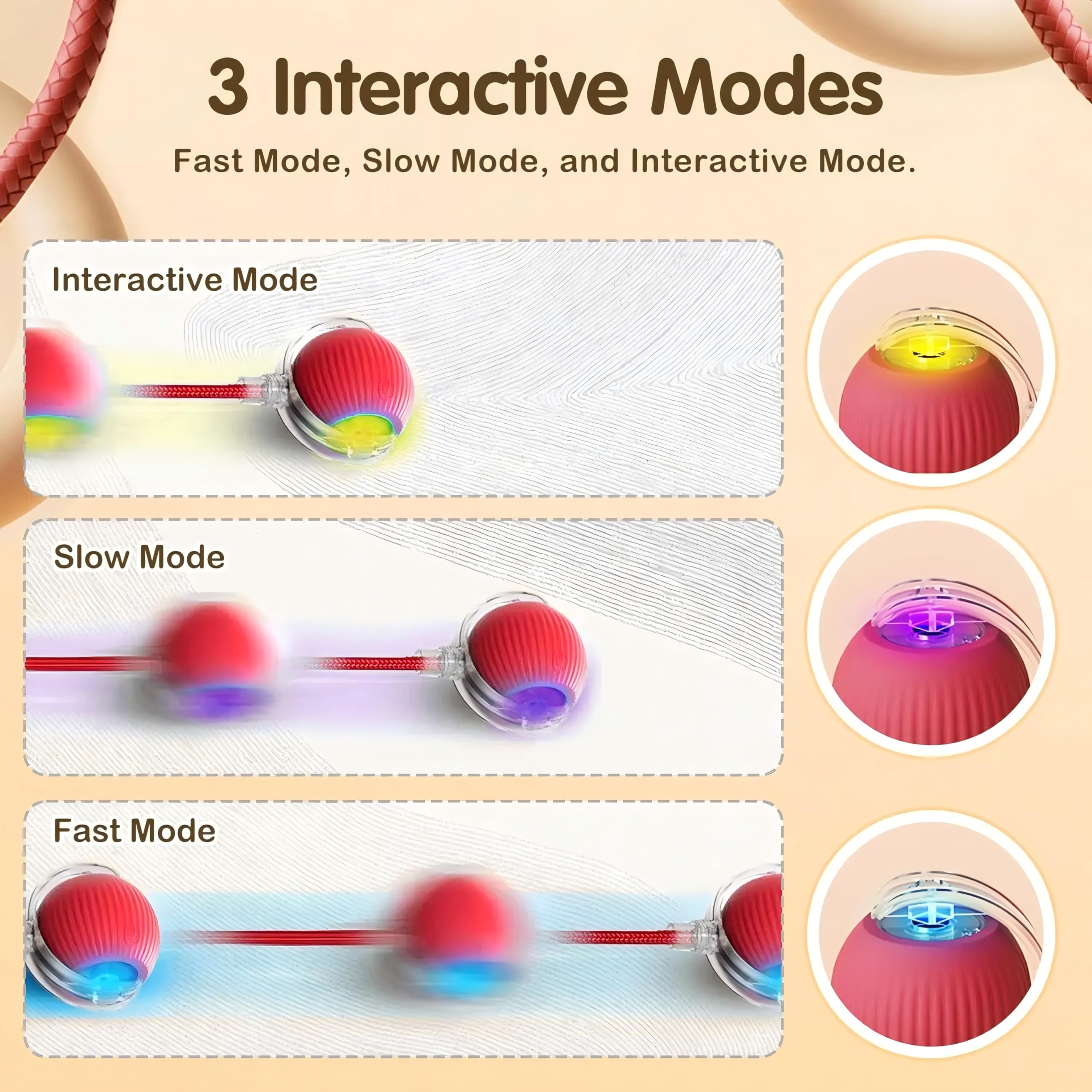 Rcxnm jeu interactif rouge pour chat, stimule l'exercice et la stimulation mentale.