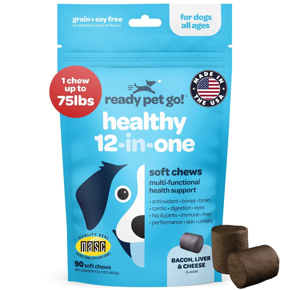 Ready Pet Go 12-en-1 pour chiens, bouteille versement, soutien global.