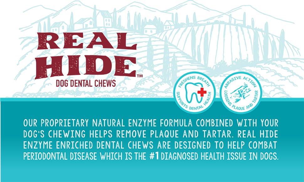 Real Hide Chews texture en gros plan favorisant une mastication prolongée