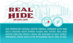 Real Hide Chews texture en gros plan favorisant une mastication prolongée