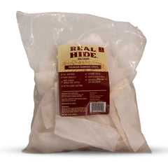 Real Hide: tranches cuir brut premium, friandise longue durée pour chiens mordeurs.