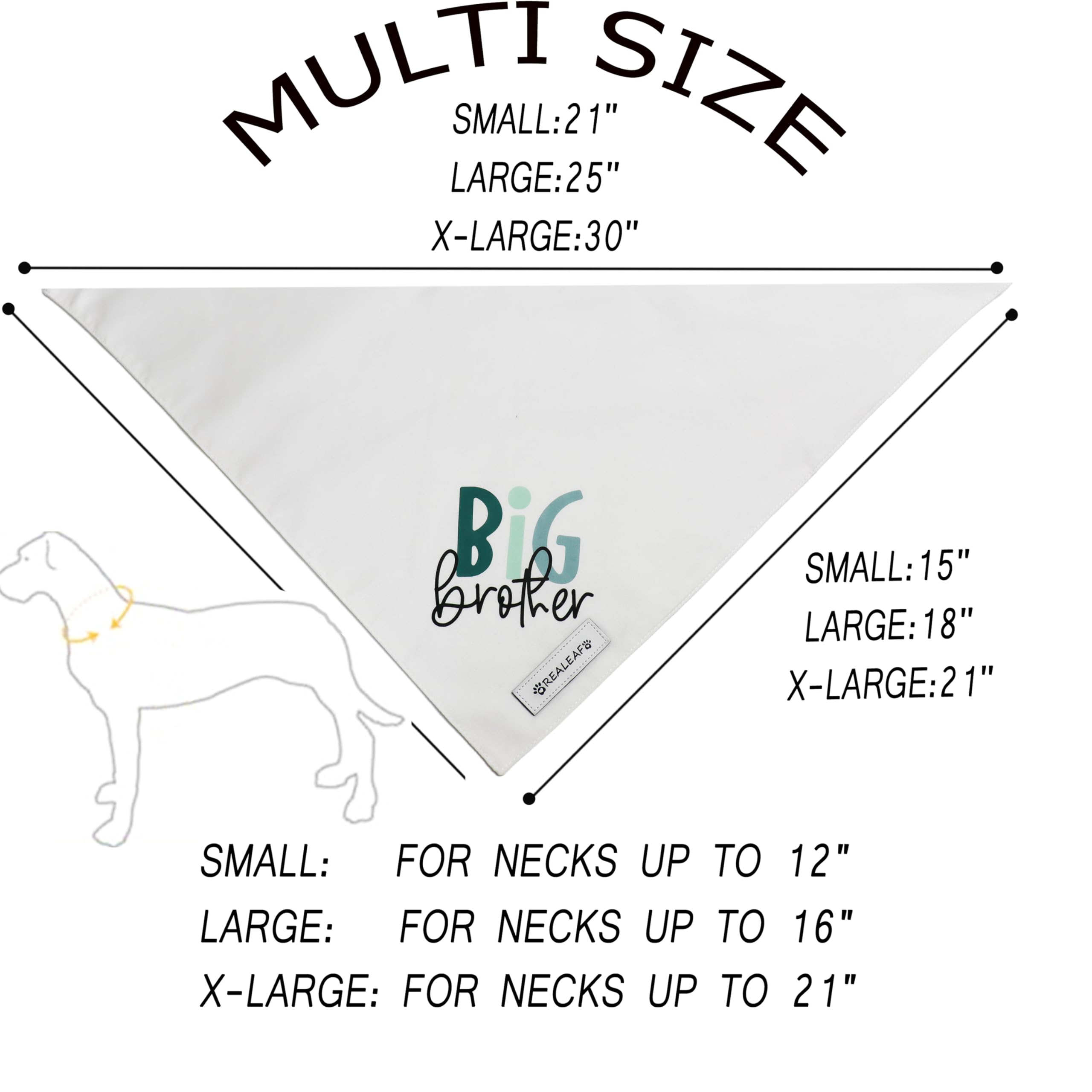 Bandana Realeaf chien grande taille, design double couche durable pour activités quotidiennes.