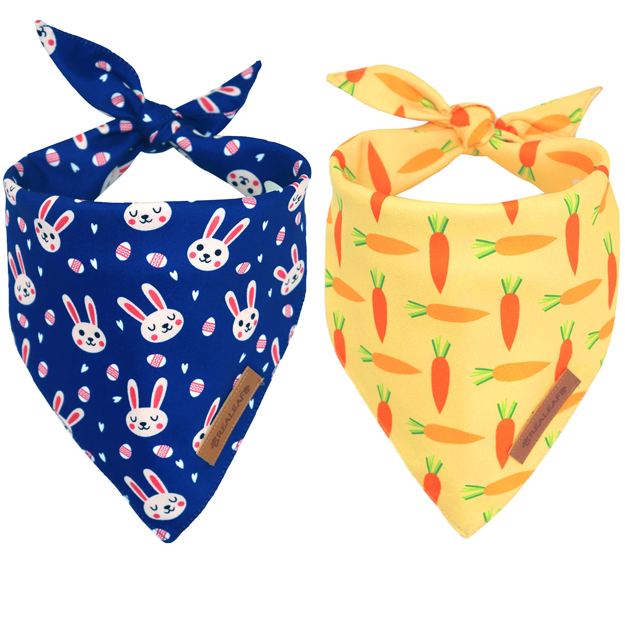 Réaleaf bandana chien paques triangle réversible, durable pour aventures quotidiennes.