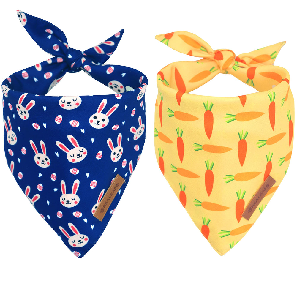 Réaleaf bandana chien paques triangle réversible, durable pour aventures quotidiennes.