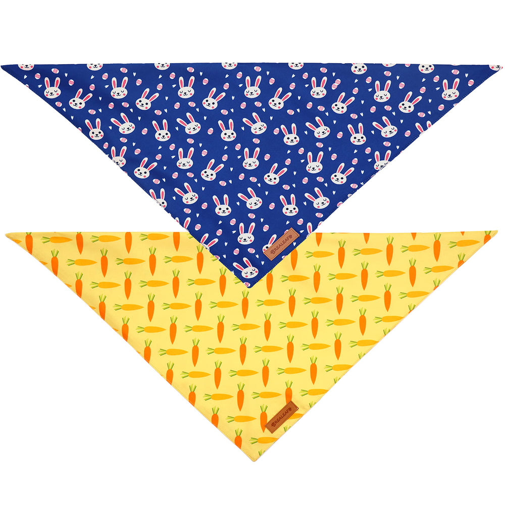 Bandana paques Realeaf chien moyen, motif lapin, cadeau idéal.