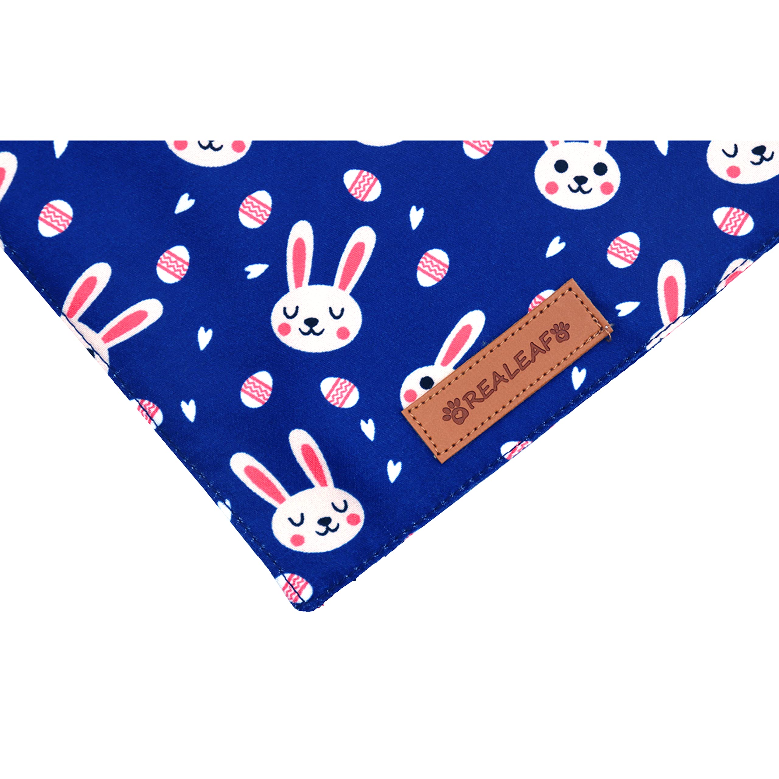 Bandana Realeaf paques triangle réversible, motif œufs, idéal pour photographier.