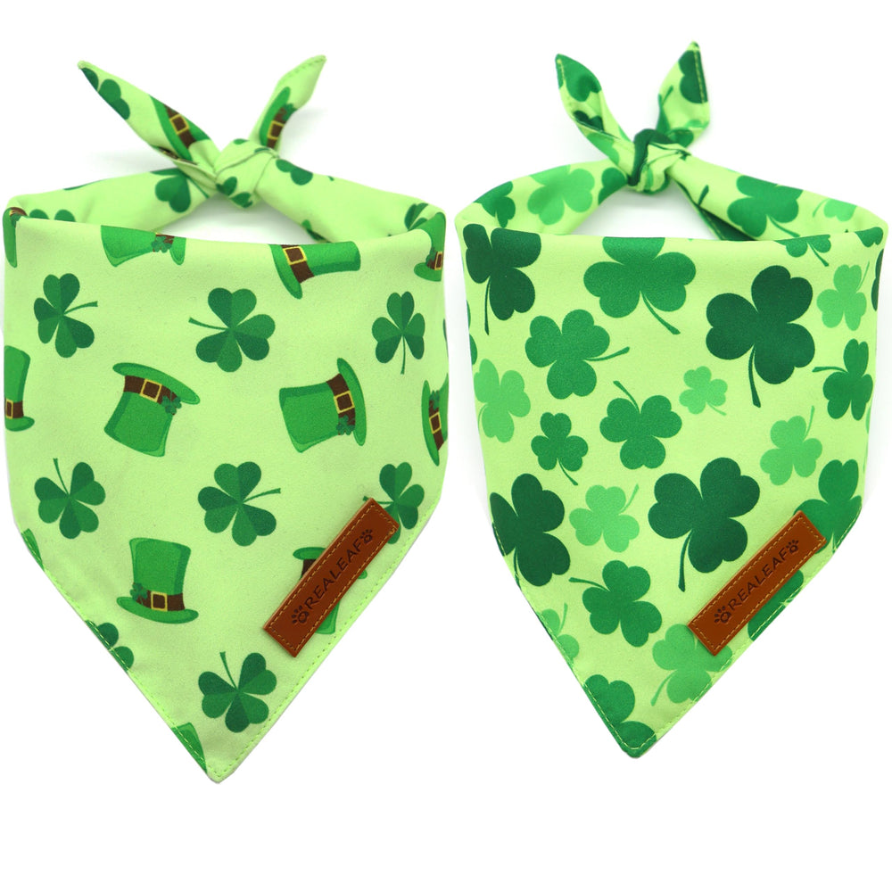 Bandana Realeaf Saint-Patrick design triangle, parfait pour balades festives.