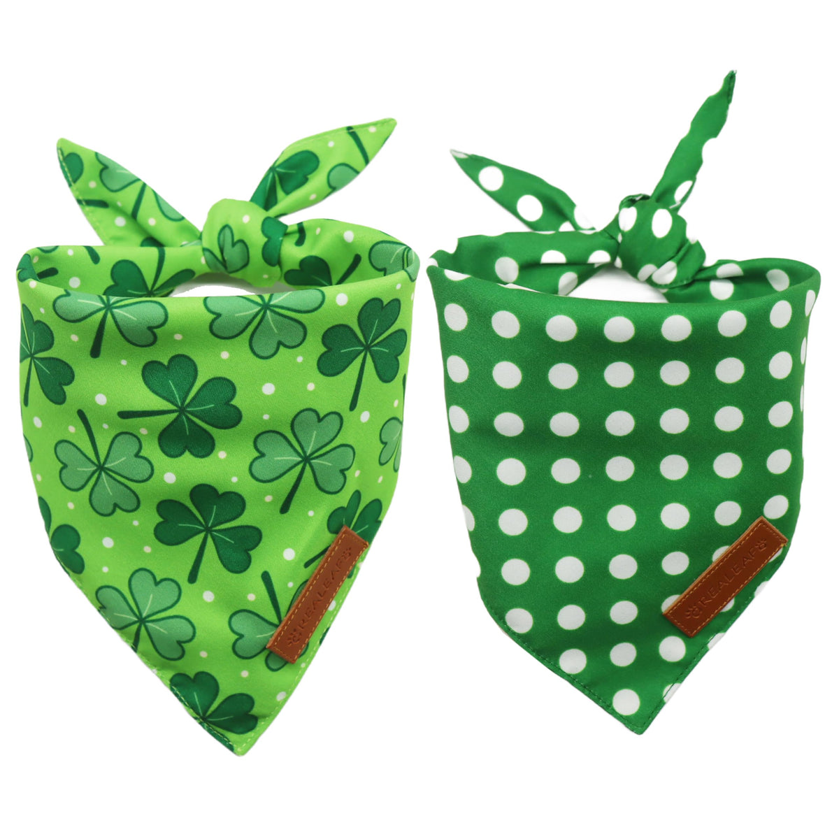 Bandana Realeaf Saint-Patrick pour petit chien, vert et festif, idéal pour séances photos