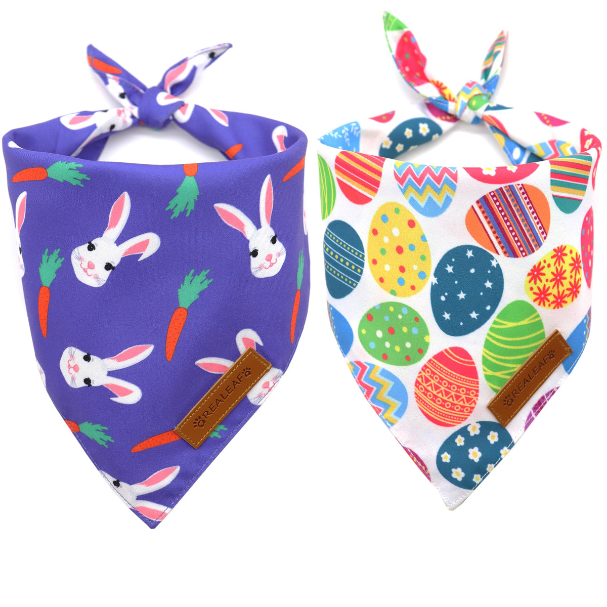 Bandana Realeaf chien Paques, ensemble 2-bandanas pour photos festives