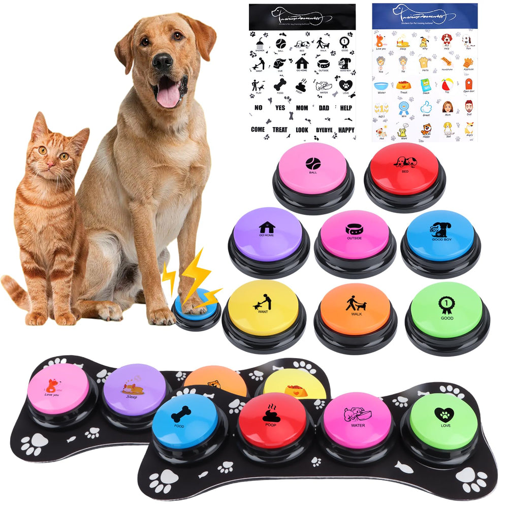 REAQUE boutons-communication-chien-ensemble-8-couleurs facilitant l'expression des besoins.