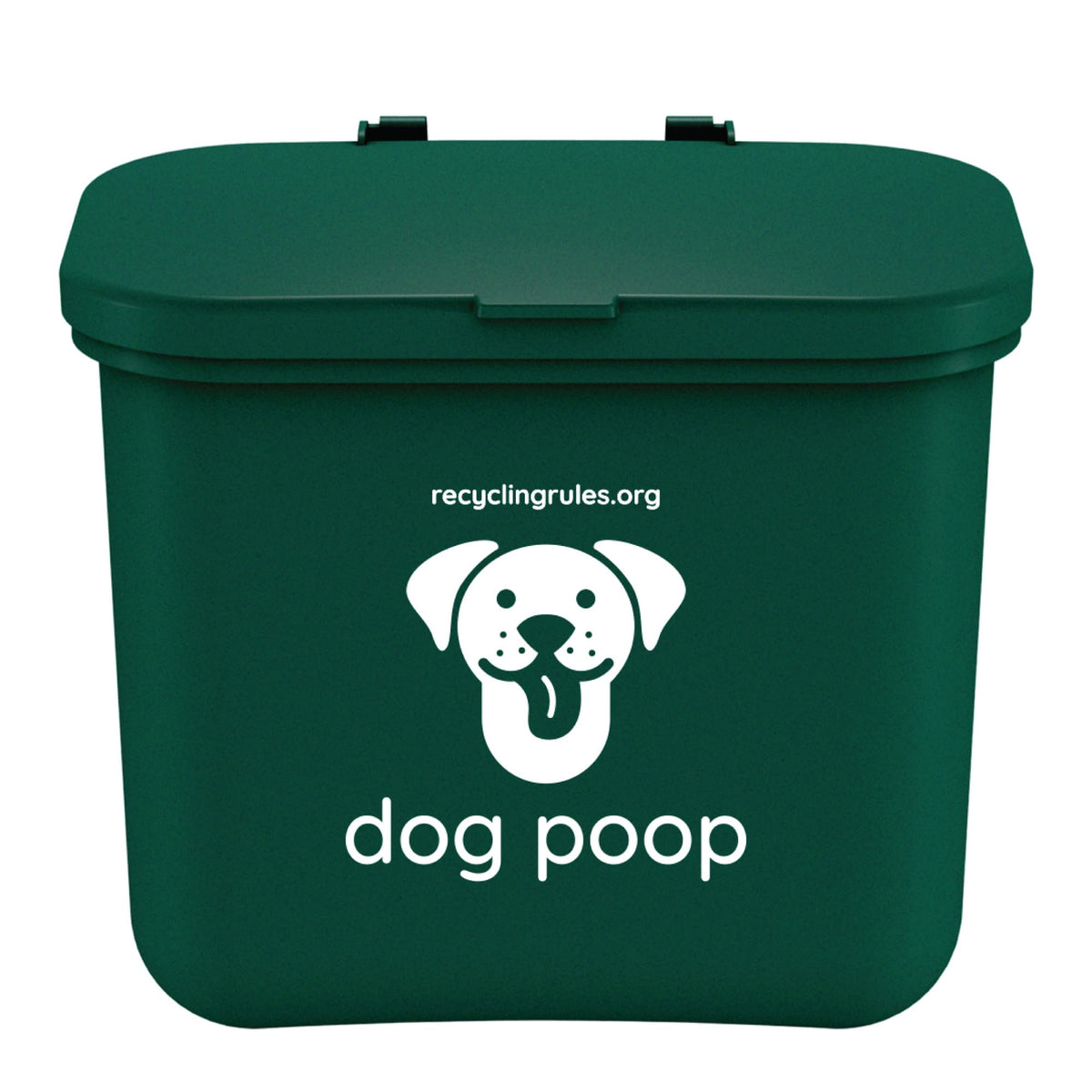 Poubelle suspendue Recycling Rules en vert prête pour les sacs de crottes de chien, pratique et discrète.