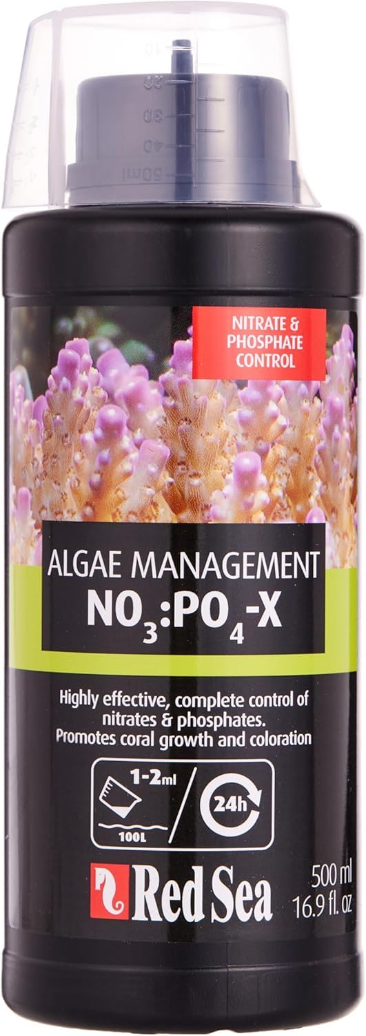 Red Sea NO3:PO4-X - Bouteille 500 ml prête à l’emploi pour réduire nitrates et phosphates.