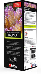 Red Sea NO3:PO4-X - Étiquette claire facilitant le suivi des nutriments.