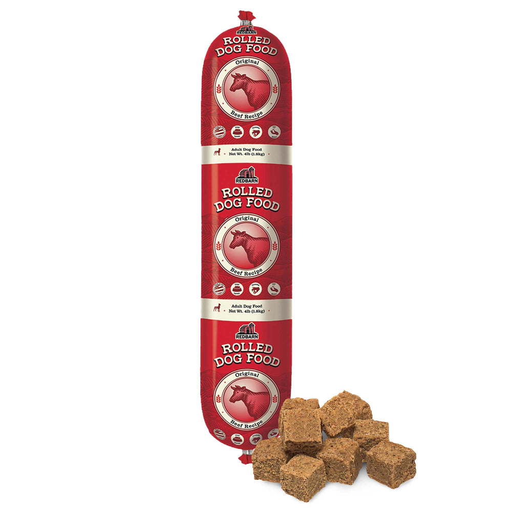 Redbarn Aliments roulés chien boeuf — emballage pratique à emporter.