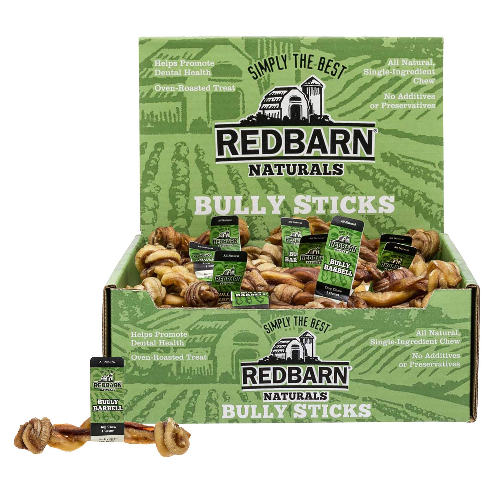 Redbarn Barres Bully en os de bœuf naturel pour chien, favorise la mastication et le massage des gencives.