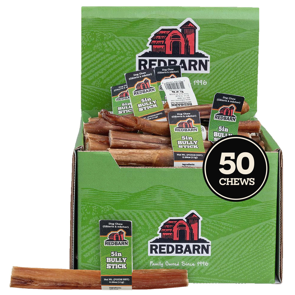 Redbarn bâtons droit 5 pouces 01 : friandise naturelle durable pour chiens en mastication.