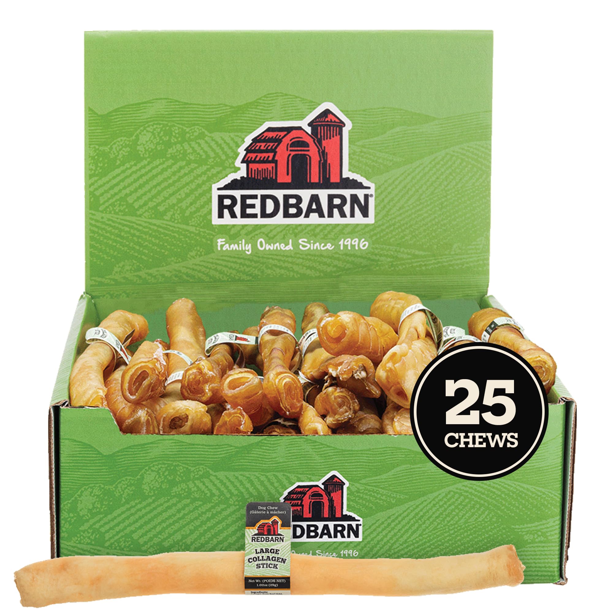 Redbarn boeuf collagene batonnets dentaires: texture ferme et nettoyage mecanique des dents.