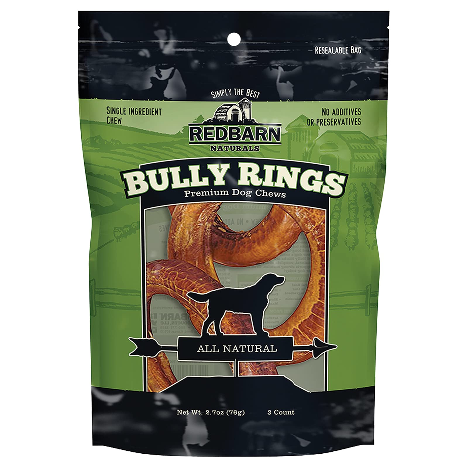 Redbarn Bully Rings – anneaux pour chien, ensemble pack de 2, goût naturel durable.