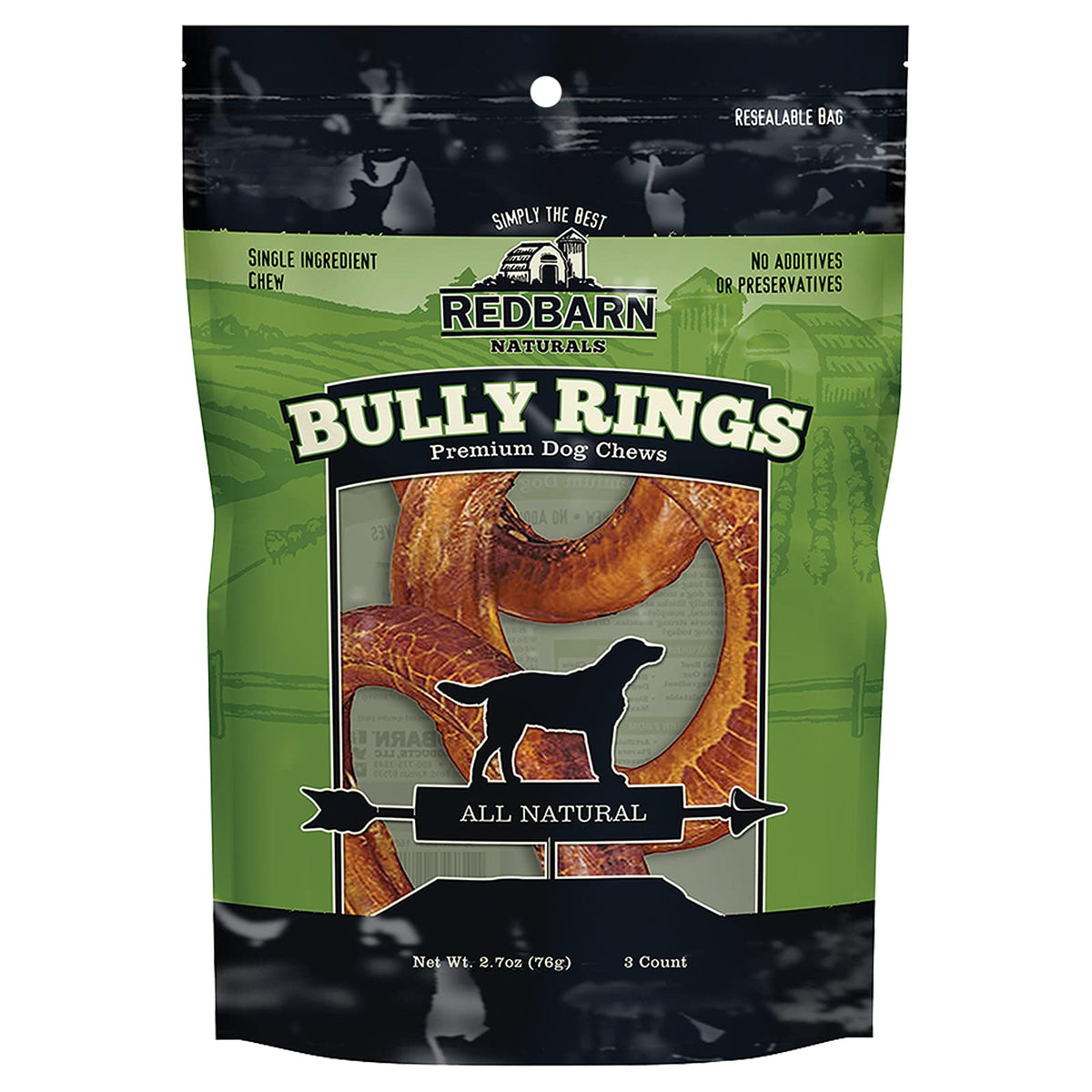 Redbarn Bully Rings – anneaux pour chien, ensemble pack de 2, goût naturel durable.