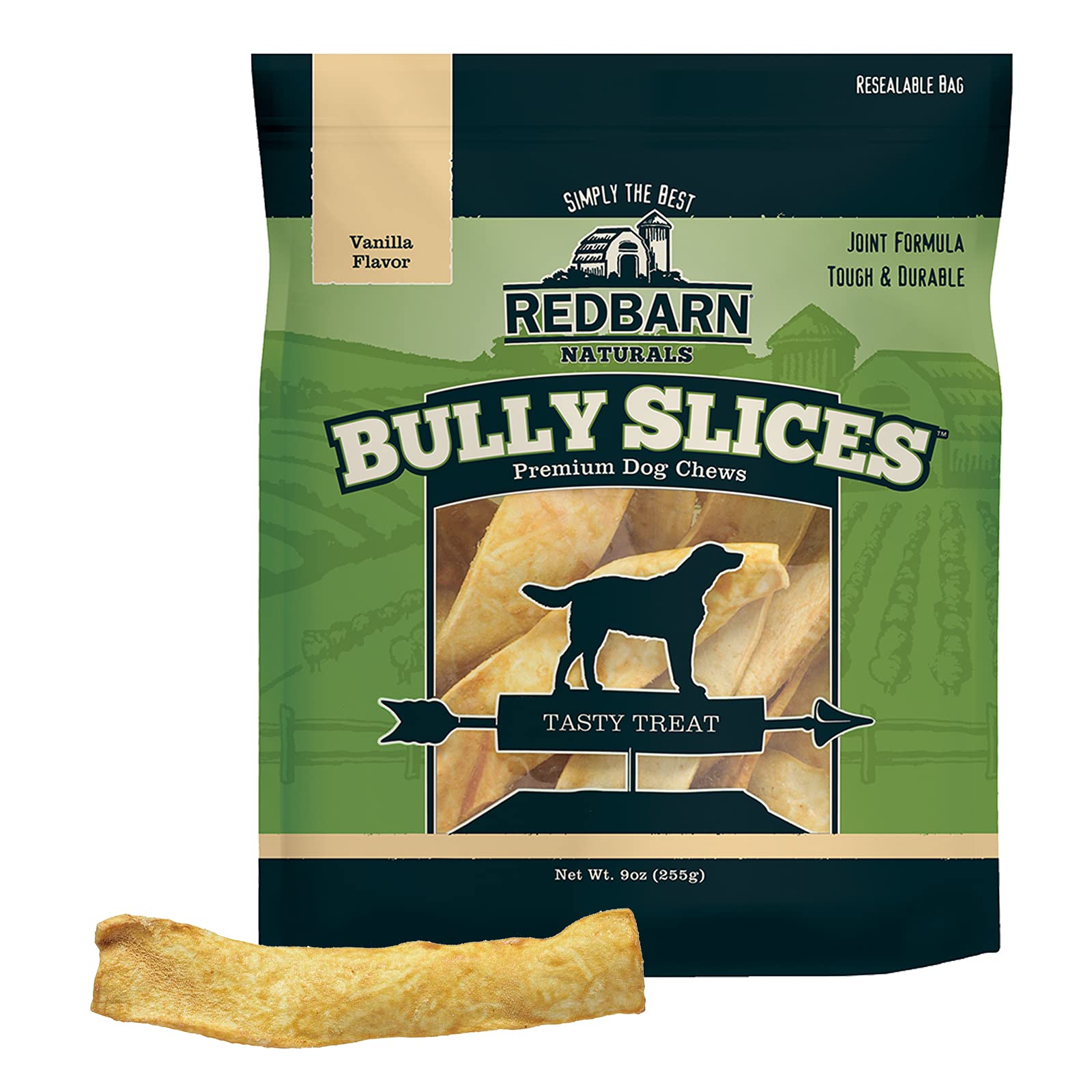 Redbarn Bully Slices Vanille : paquet de 12 sachets, friandise naturelle pour chien