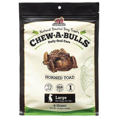 Forme crapaud ludique Redbarn Chew-A-Bulls, facile à mâcher et idéale comme récompense.