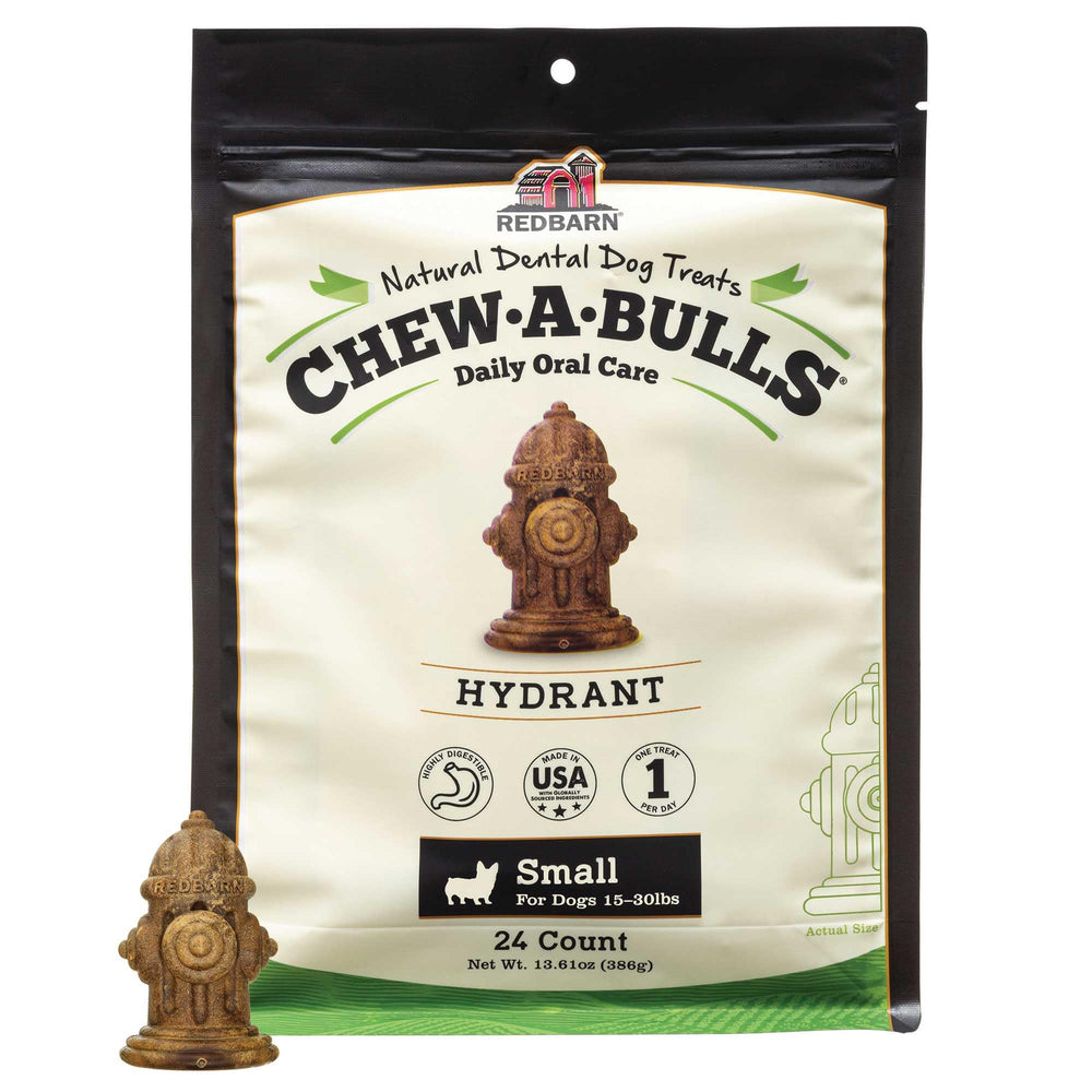 Redbarn Chew-A-Bulls pack-shot montrant le paquet prêt pour nettoyer les dents au quotidien