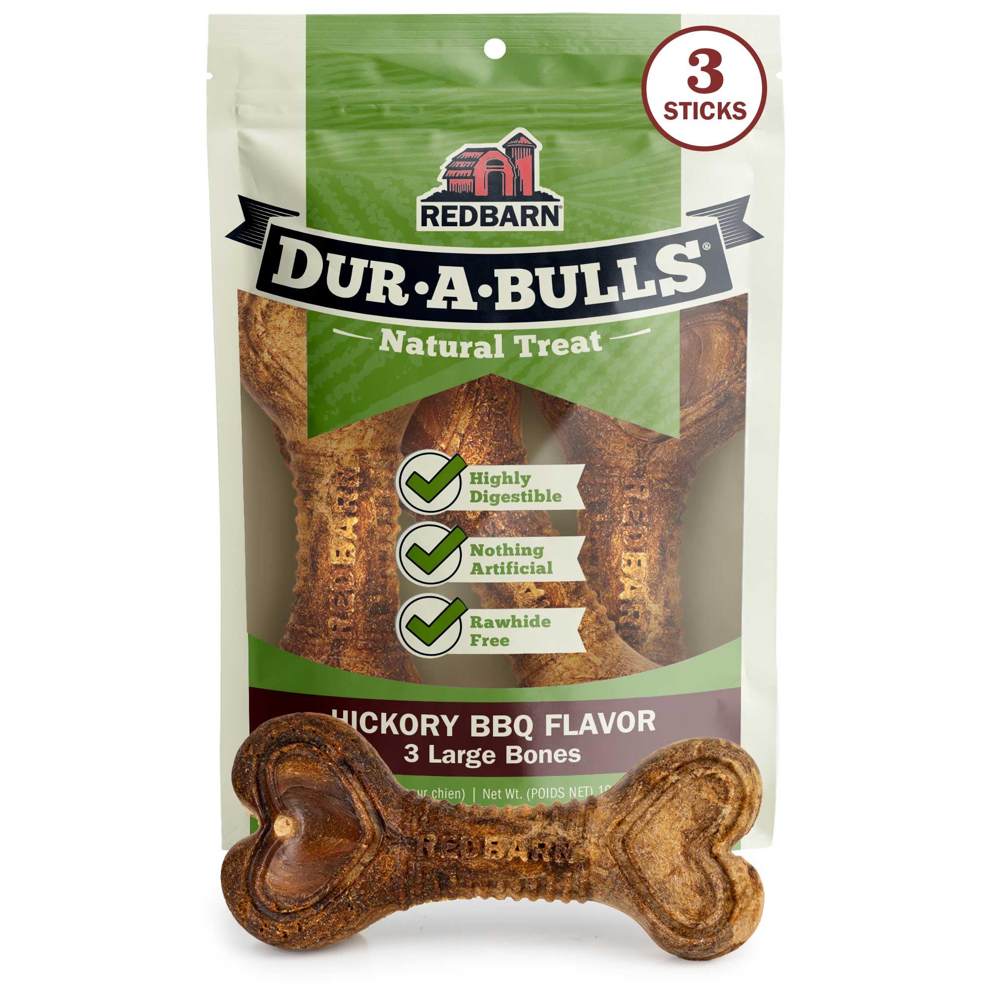 Redbarn Dur-A-Bulls, os Hickory gros 01, mastication longue et satisfaisante.