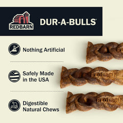 Redbarn Dur-A-Bulls tresse hickory gros, plaisir prolongé sans plastique.