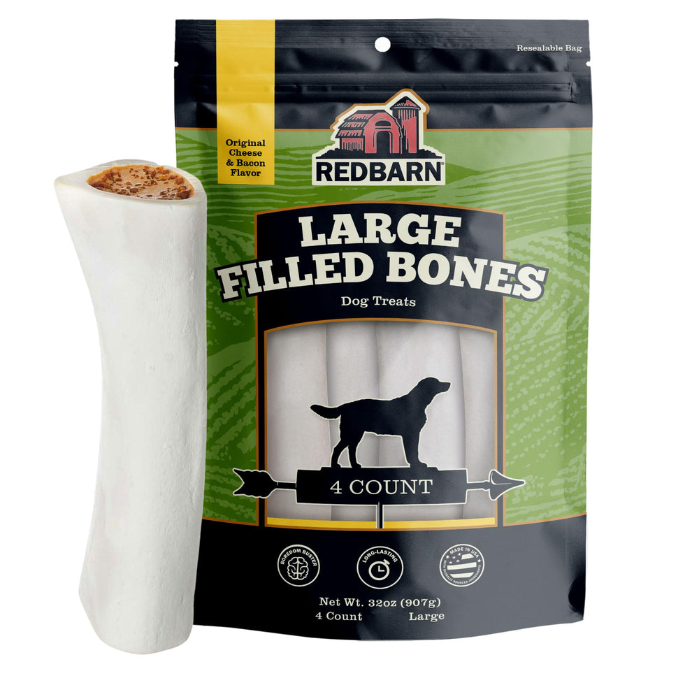 Redbarn os-femur-rempli fromage-bacon emballage attrayant pour chien