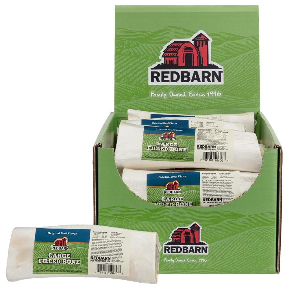 Os Redbarn rempli au boeuf, grand format, idéal pour chiens qui mâchent longtemps.