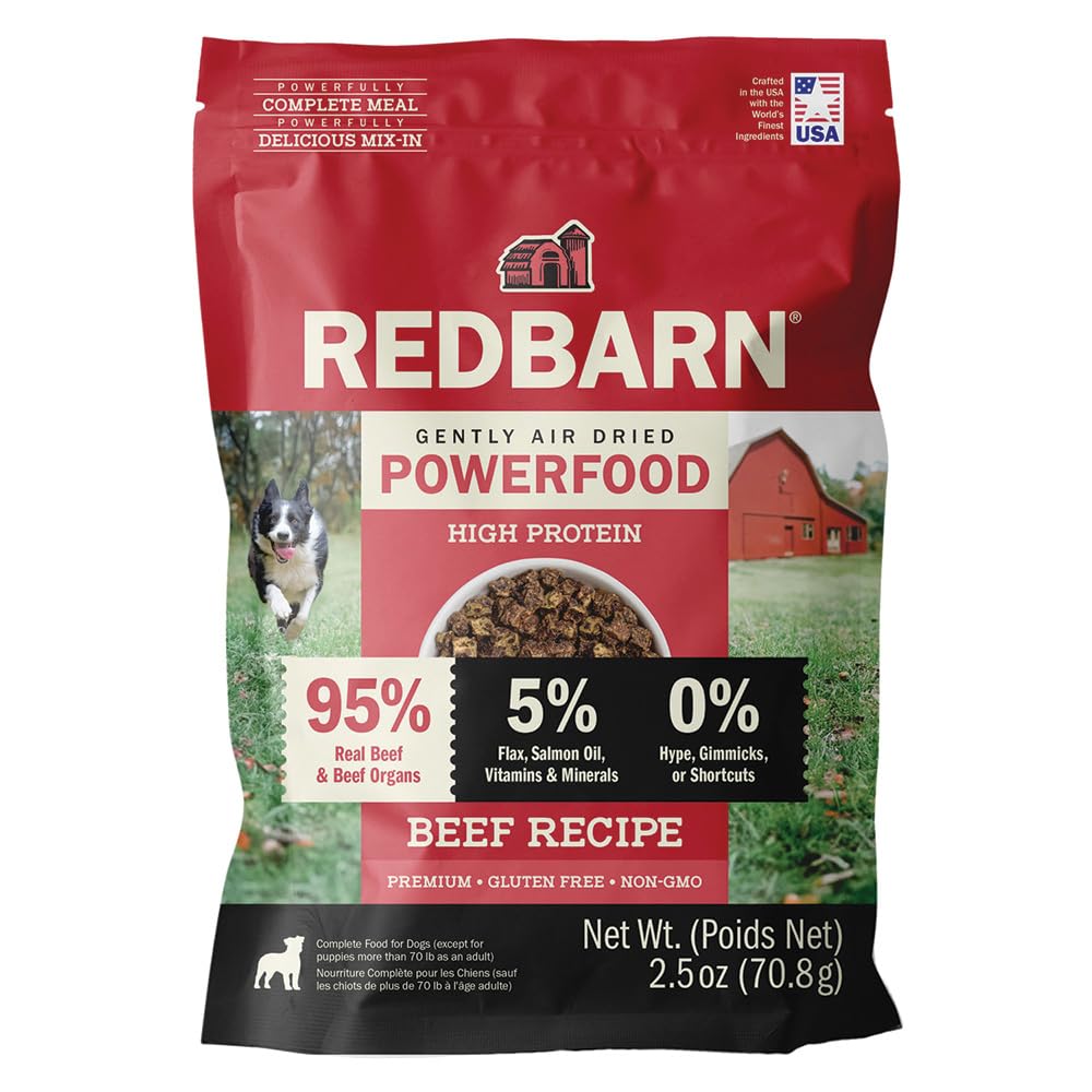 Redbarn Powerfood alimentation chien air-seche boeuf organes, protéines élevées et saveur naturelle.