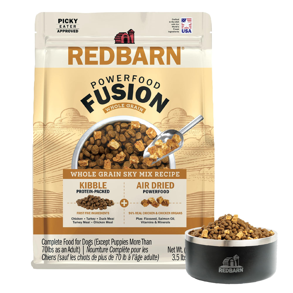 Redbarn Powerfood Fusion : bol de croquettes pour chien, énergie durable.