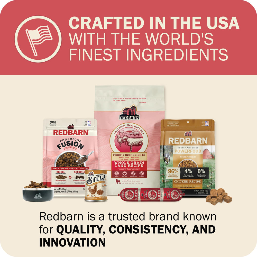 Redbarn Powerfood Fusion sac de 20 lb, pratique à mesurer et stocker.