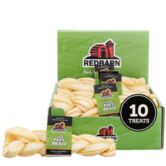 Redbarn Puff Braid, gros plan sur l’œsophage de boeuf, friandise naturelle.