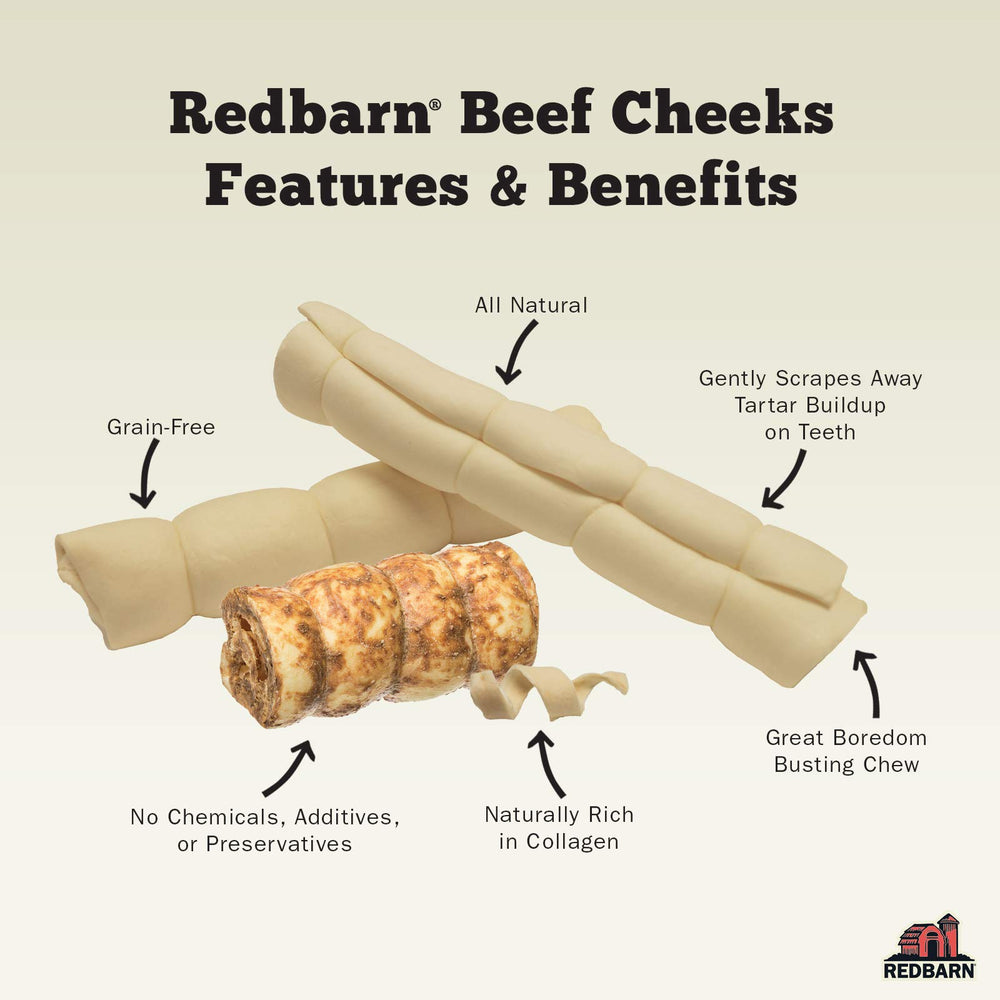 Redbarn Rouleaux de joue boeuf – riche en collagène naturel.