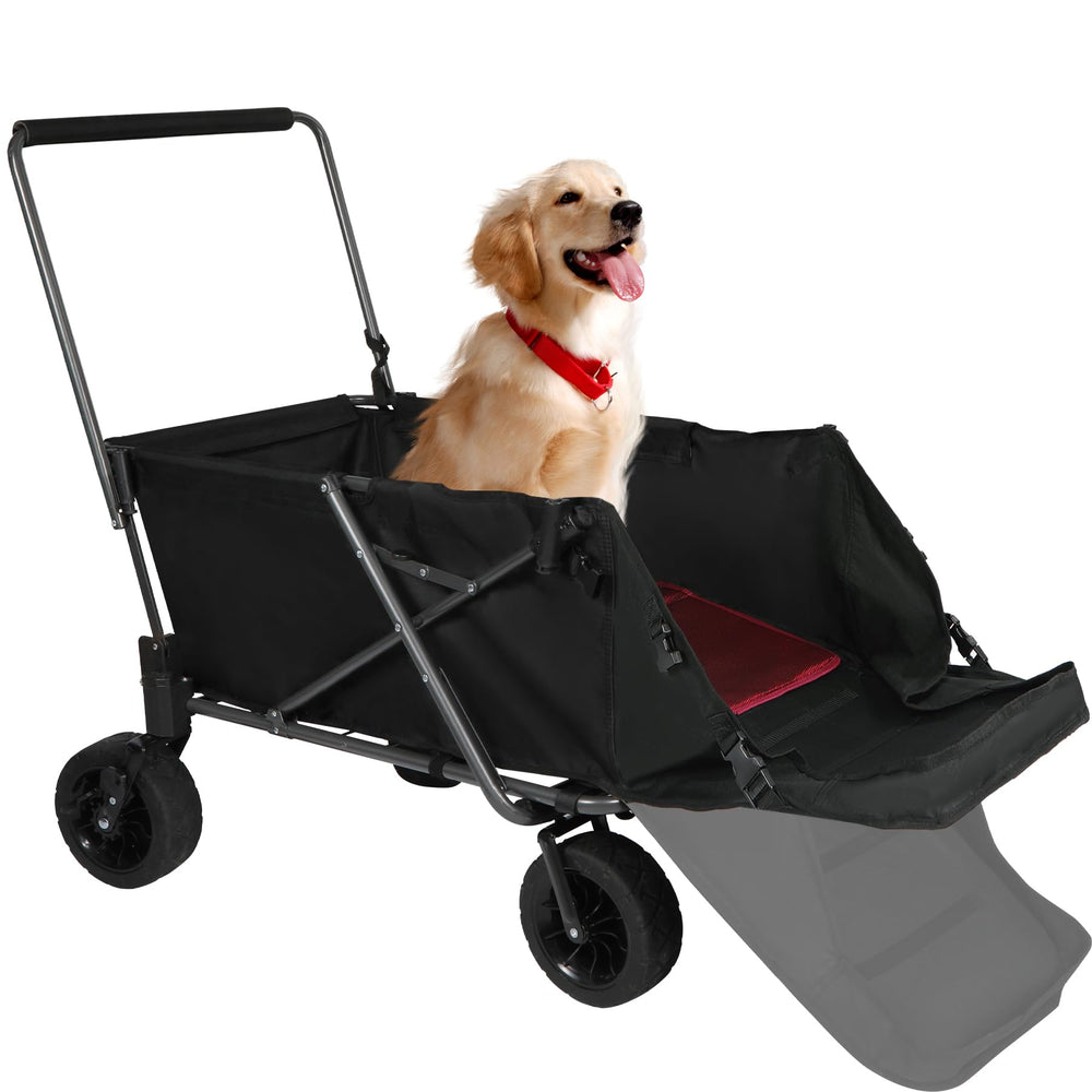 Chariot REDCAMP pliable pour chien avec extension arrière, pratique pour les sorties familiales