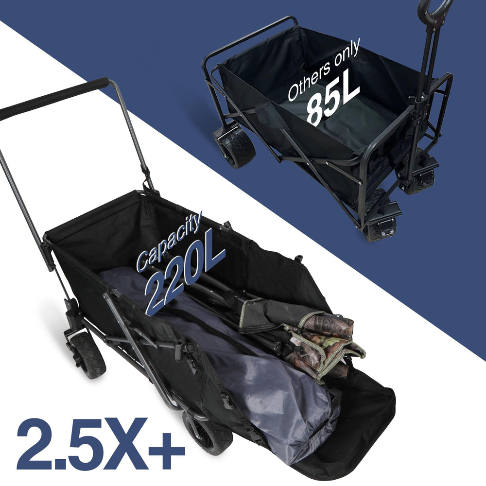 Quatre roues tout-terrain REDCAMP assurant une traction fluide sur diverses surfaces