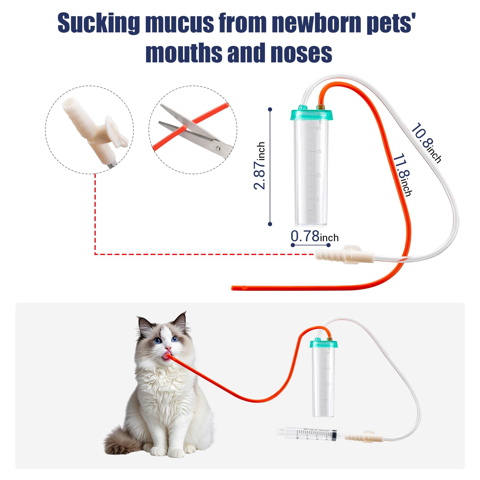 Tubes rouges 8FR REDDOUDOU pour petits animaux, faciles à manipuler.