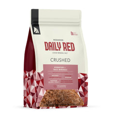 REDMOND Daily Red, emballage clair, favorise l'hydratation quotidienne du cheval.