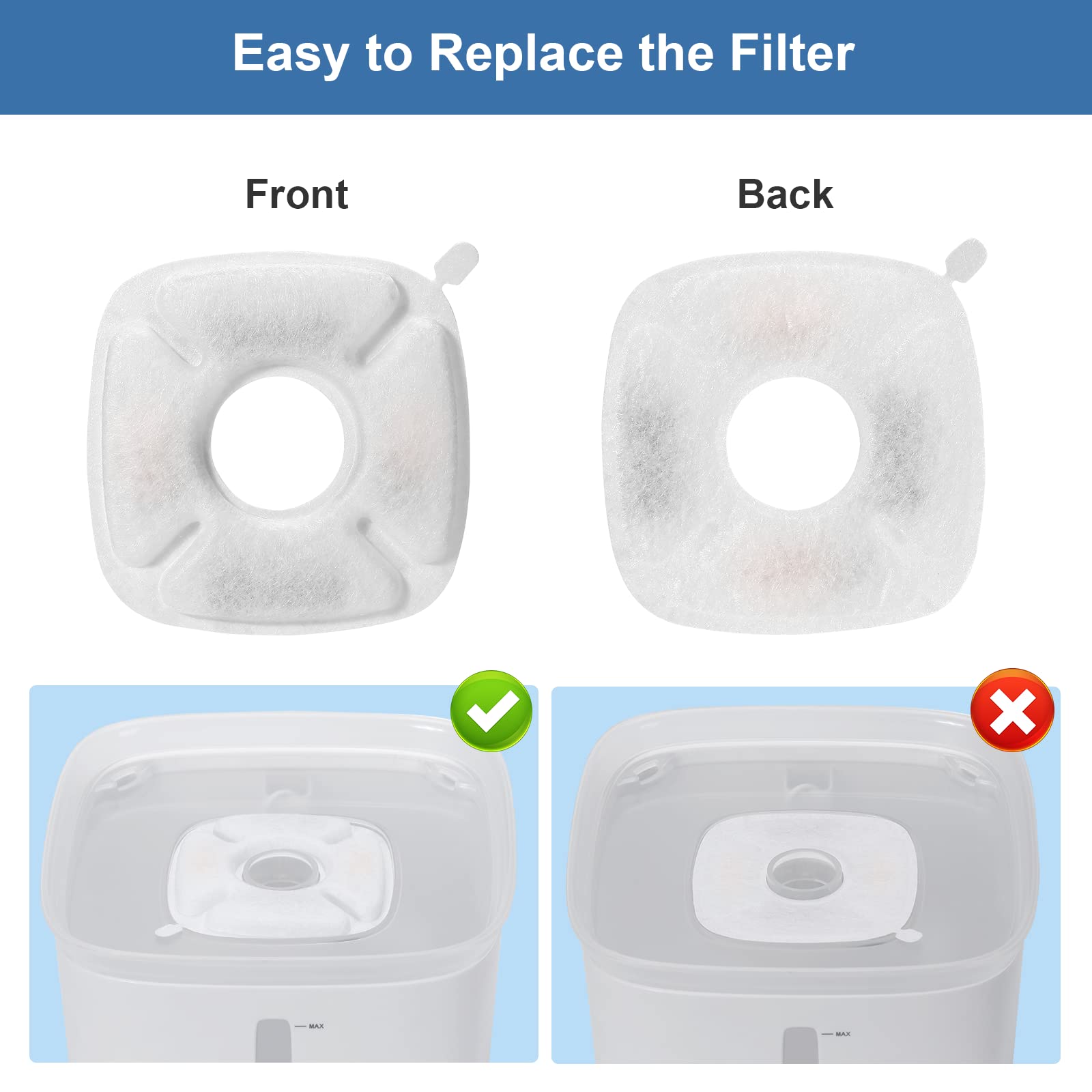 Ensemble remplacement éponges pré-filtre Redoso 16 packs pour fontaine.