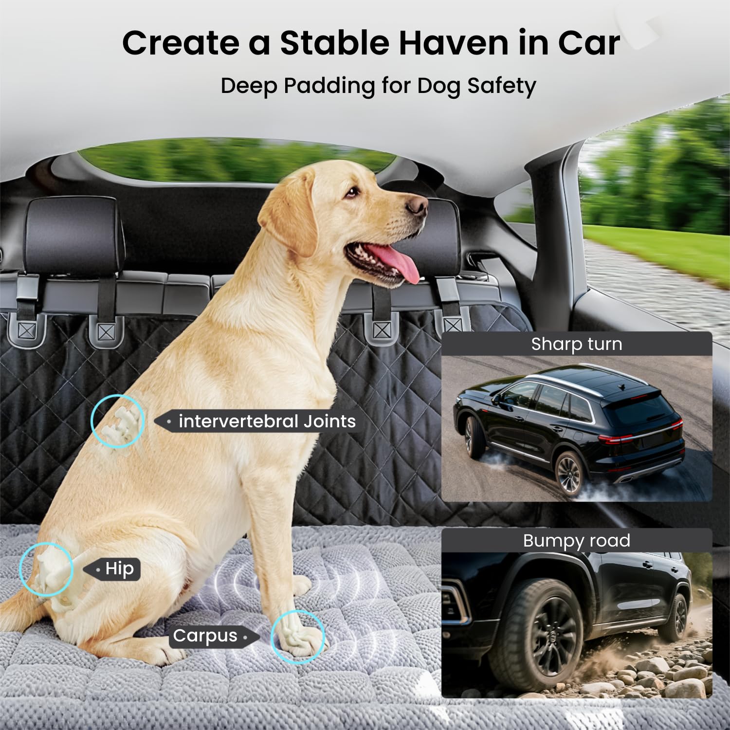 REEVAA coussin doux: soutien des articulations chien pendant les trajets.
