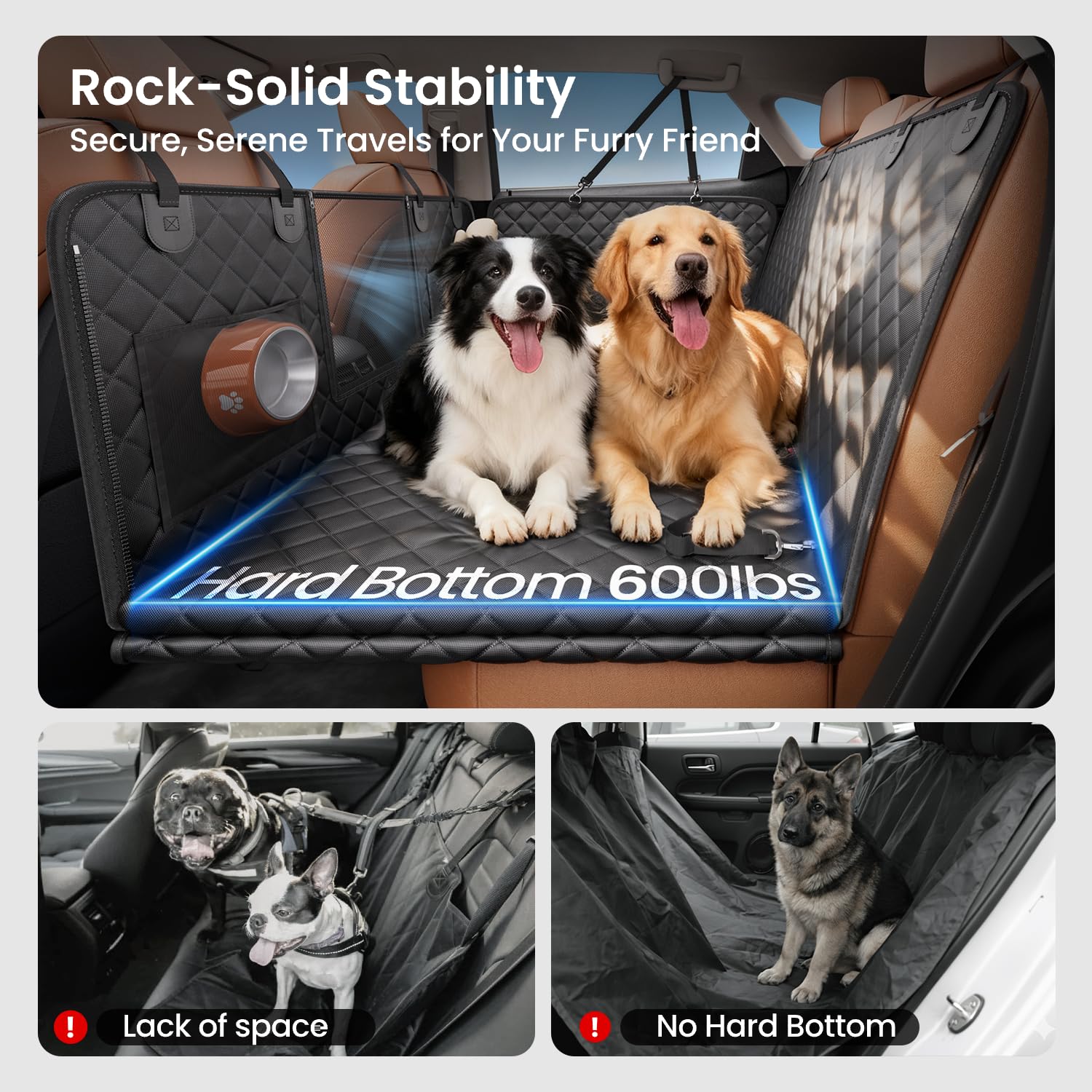 Espace utile augmenté de 45 % pour que le chien s étende confortablement.